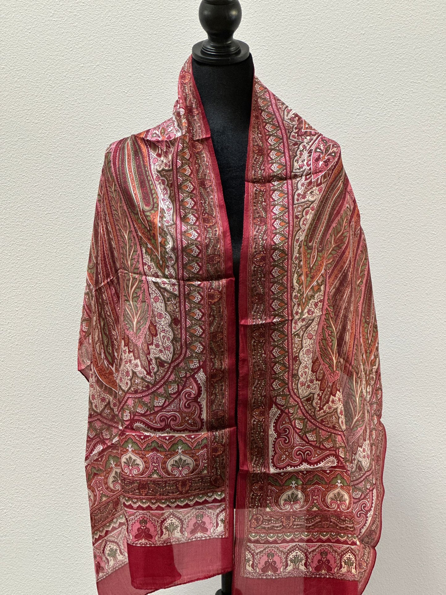Maroon silk scarf