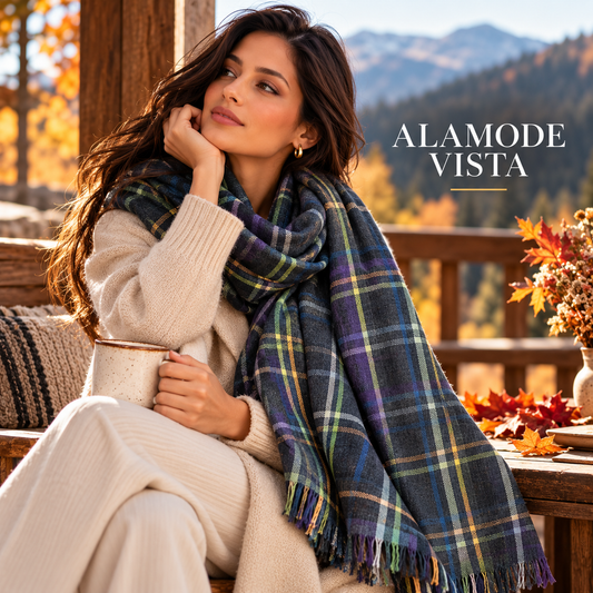 Blue Pure Wool Scarf