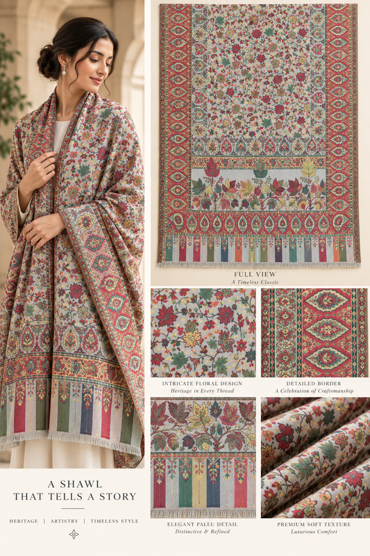 Multicolor Floral Kani Pashmina Shawl