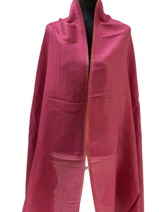 Zari Pashmina Shawl - Dark Pink