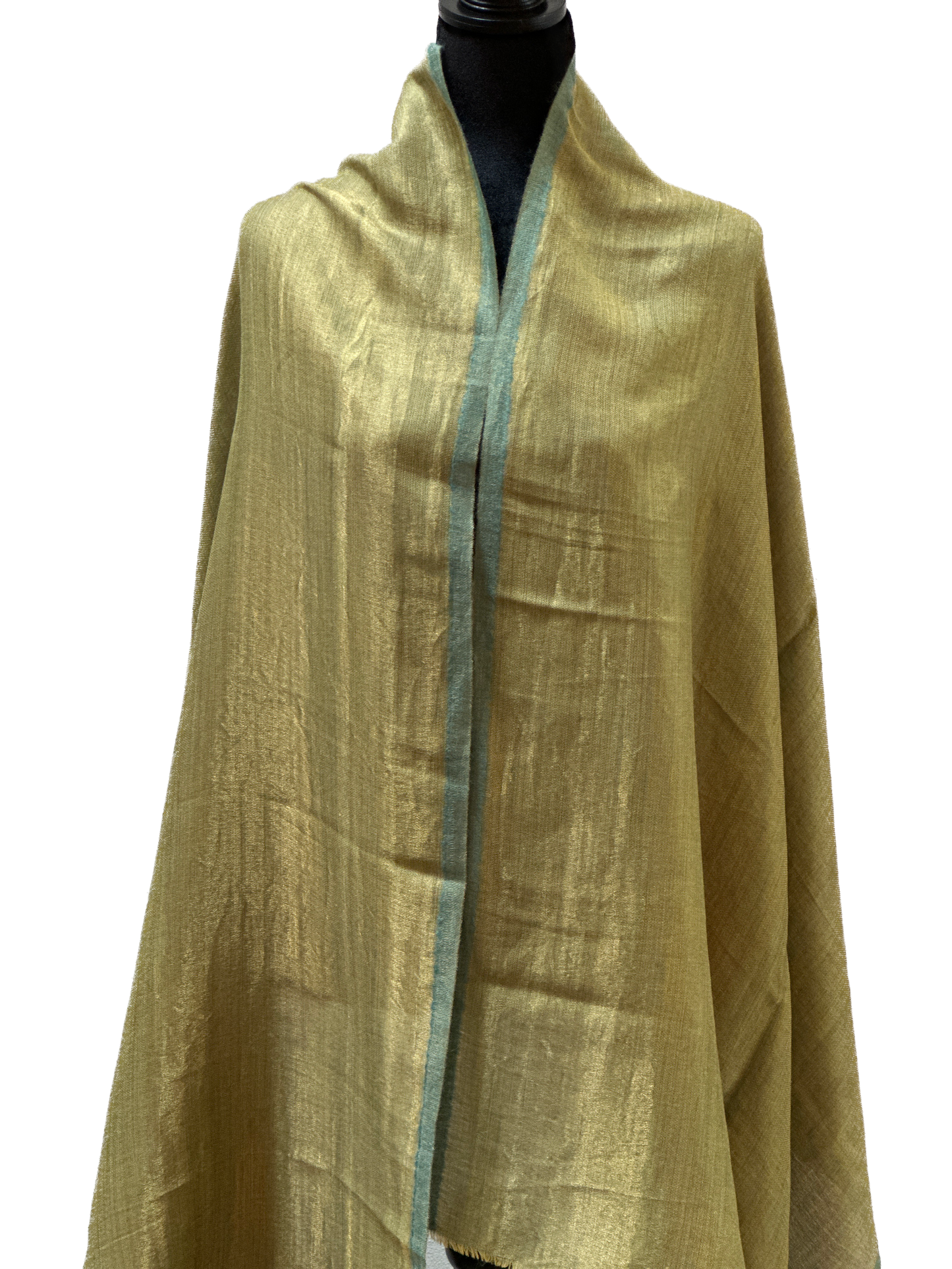 Zari Pashmina Plain Reversible Shawl - Green