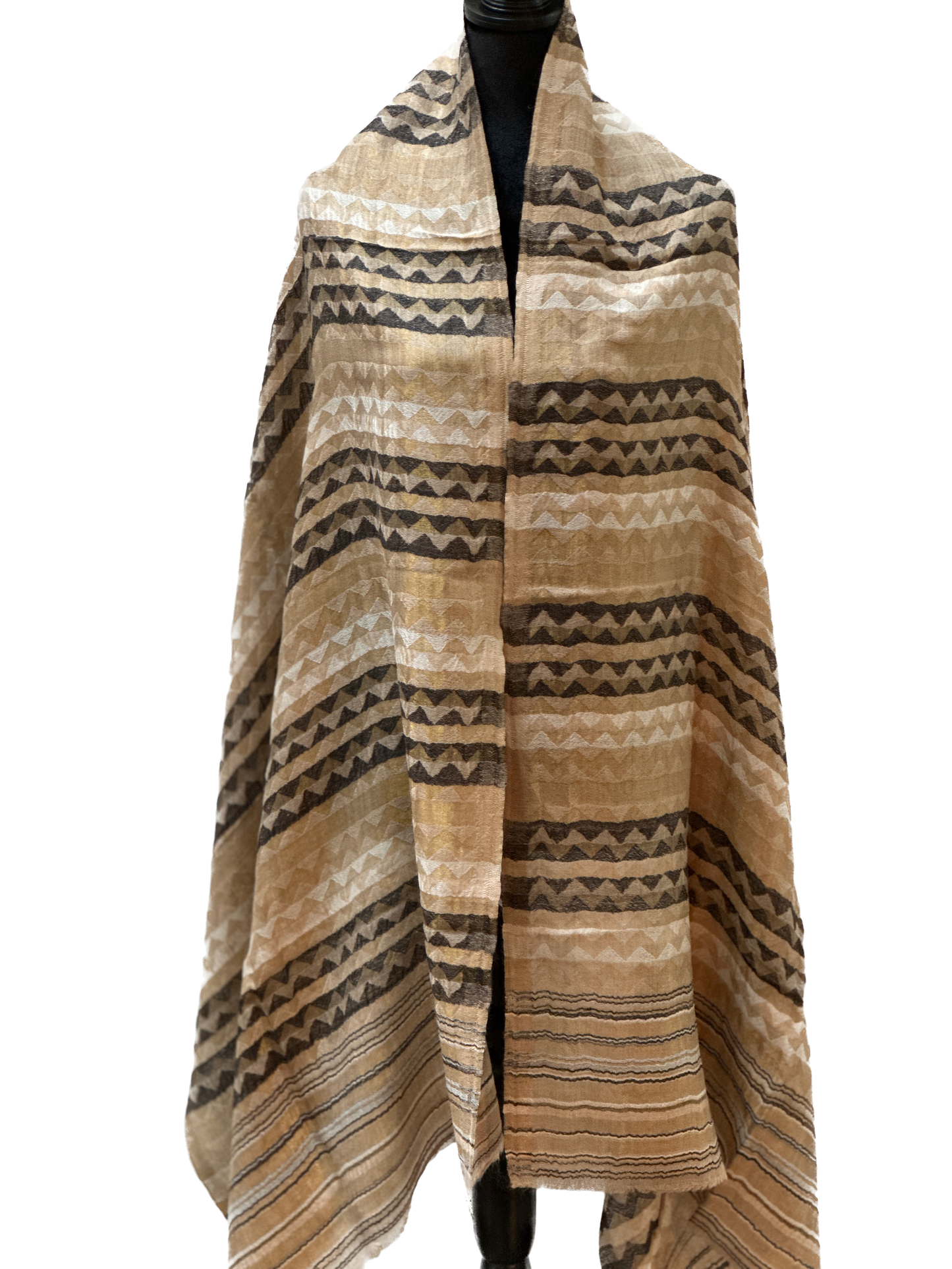 Zari Pashmina Reversible Shawl - Beige modern