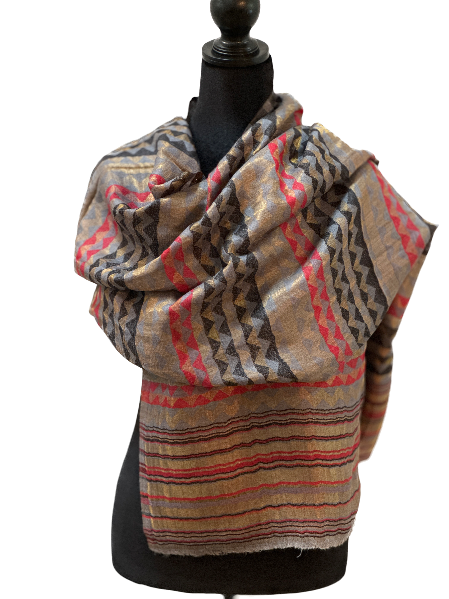 Zari Pashmina Reversible Shawl - Modern