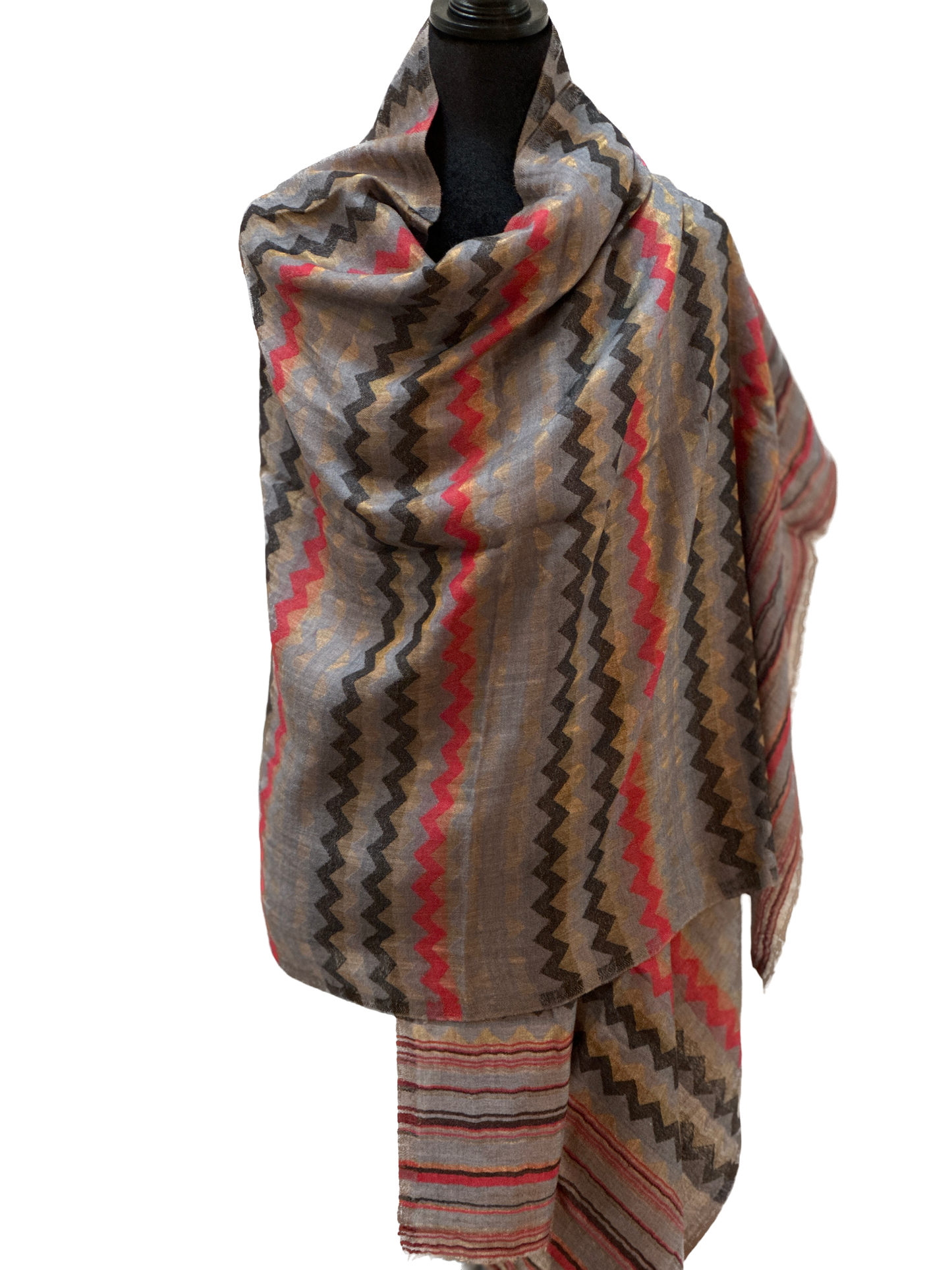 Zari Pashmina Reversible Shawl - Modern