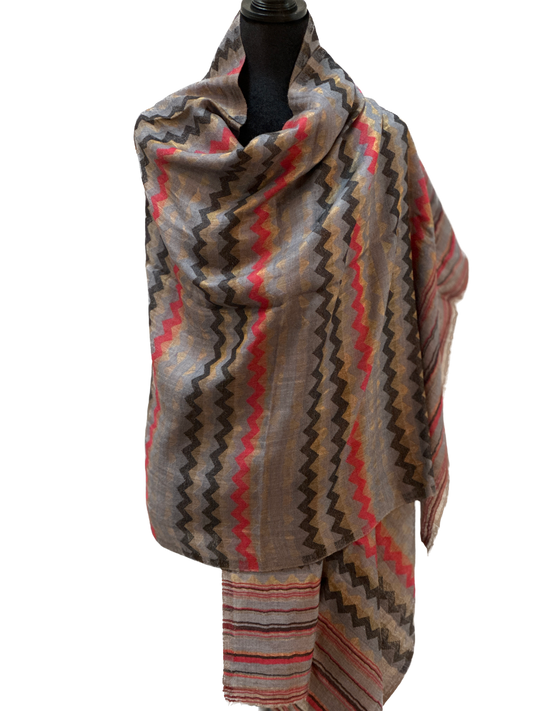 Zari Pashmina Reversible Shawl - Modern