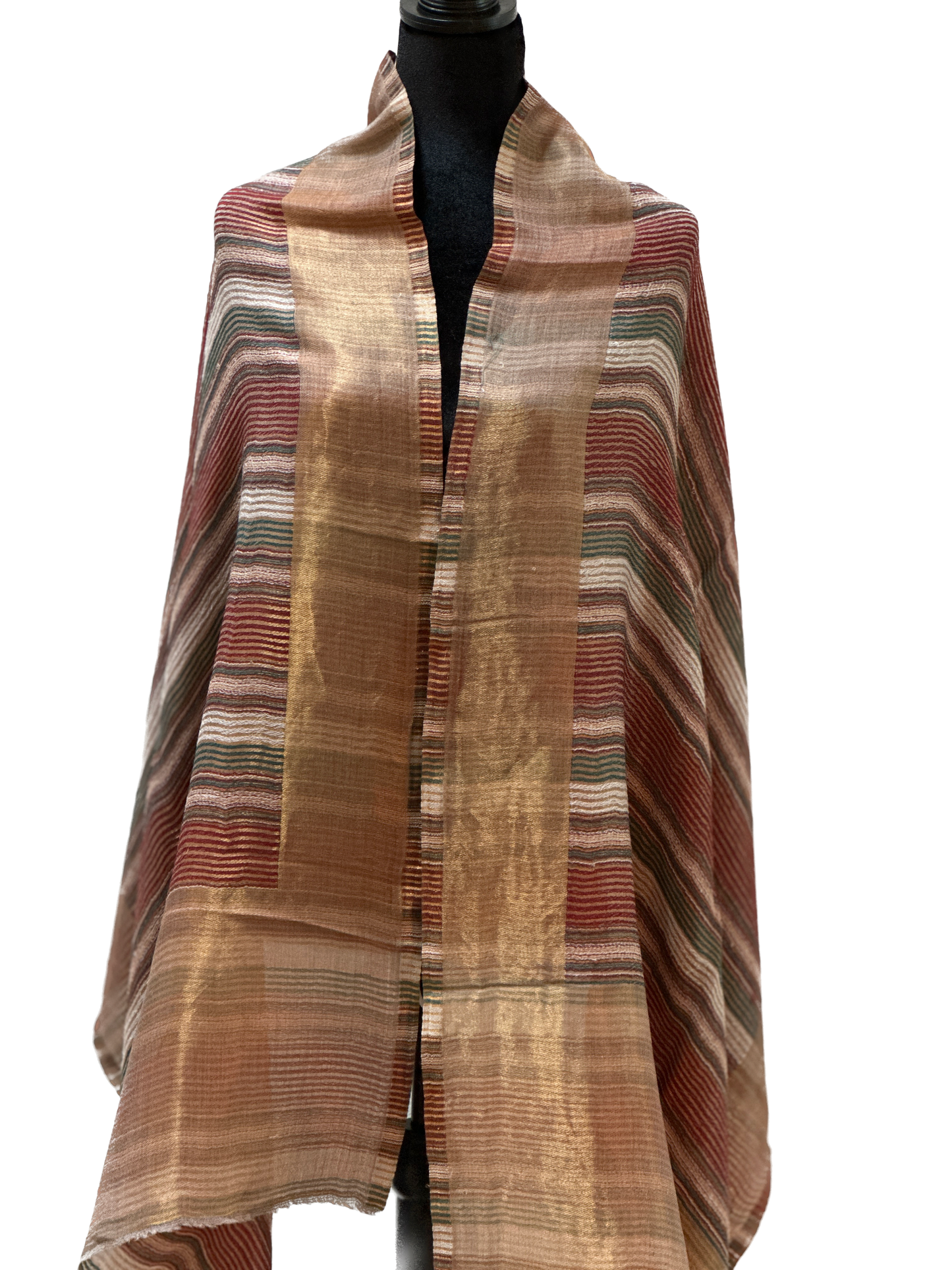 Zari Pashmina Striped Reversible Shawl