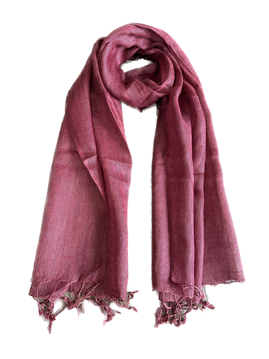 Maroon Cotton Linen Scarf