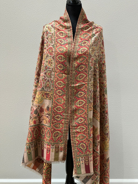 Multicolor floral Kani Pashmina Shawl