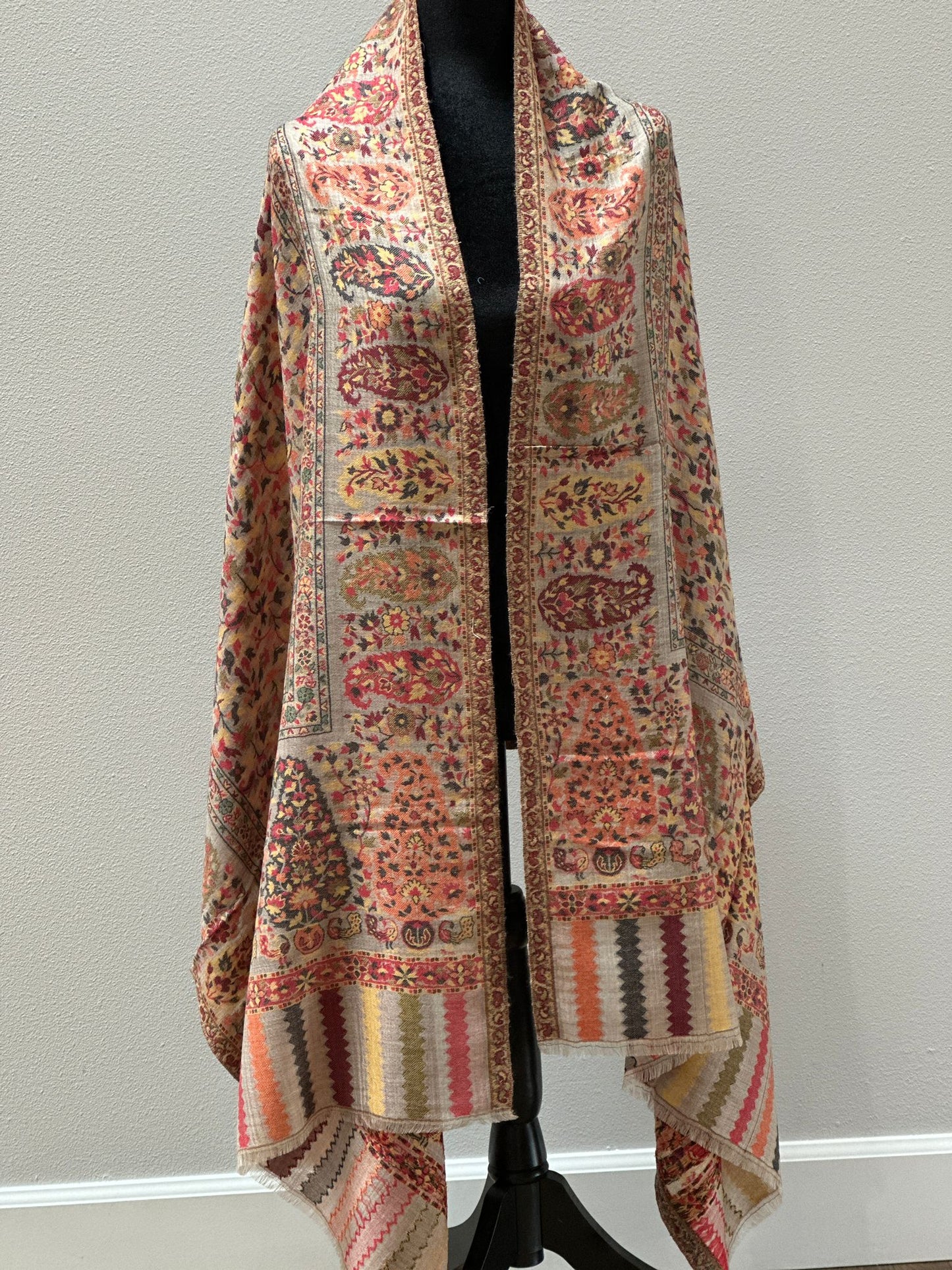 Colorful Paisley Kani Pashmina Shawl