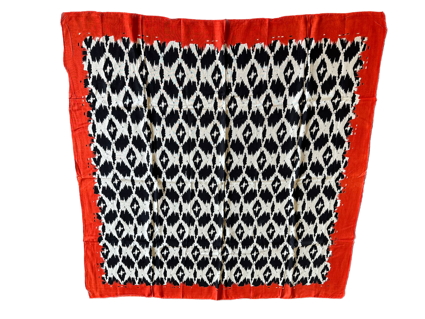 Ikat print with Orange border Square Scarf