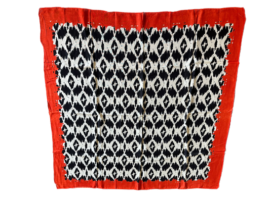 Ikat print with Orange border Square Scarf