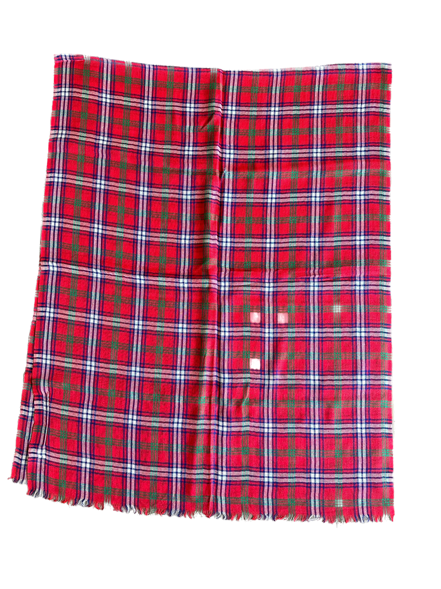 Red checks pure wool scarf