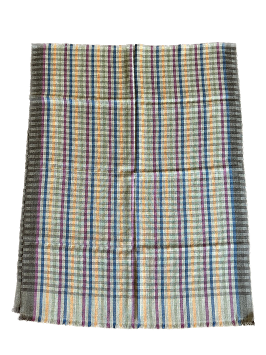 Multicolor Check design pure wool scarf