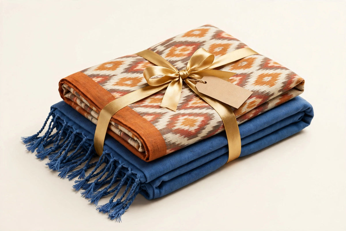Her Favorite Two gift set tied with gold ribbon