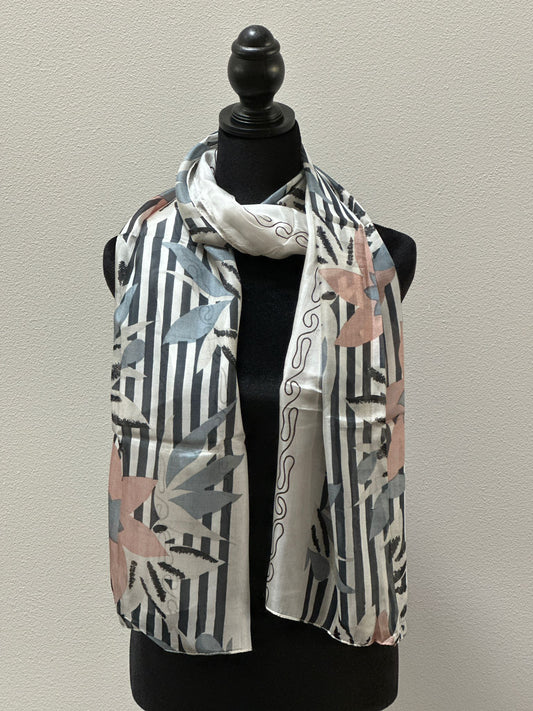 Floral silk scarf