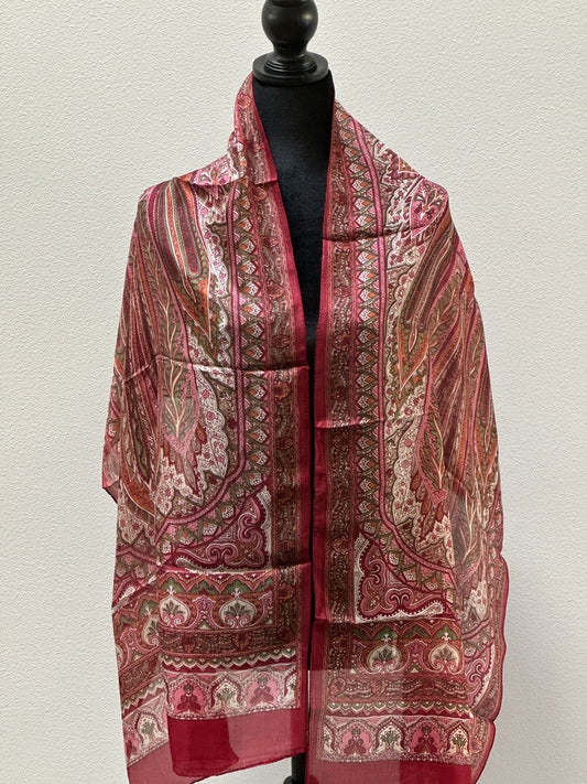 Maroon silk scarf