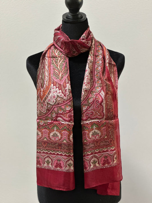Maroon silk scarf