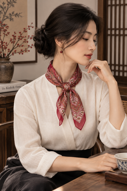 Maroon Silk Scarf