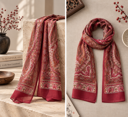 Maroon Silk Scarf