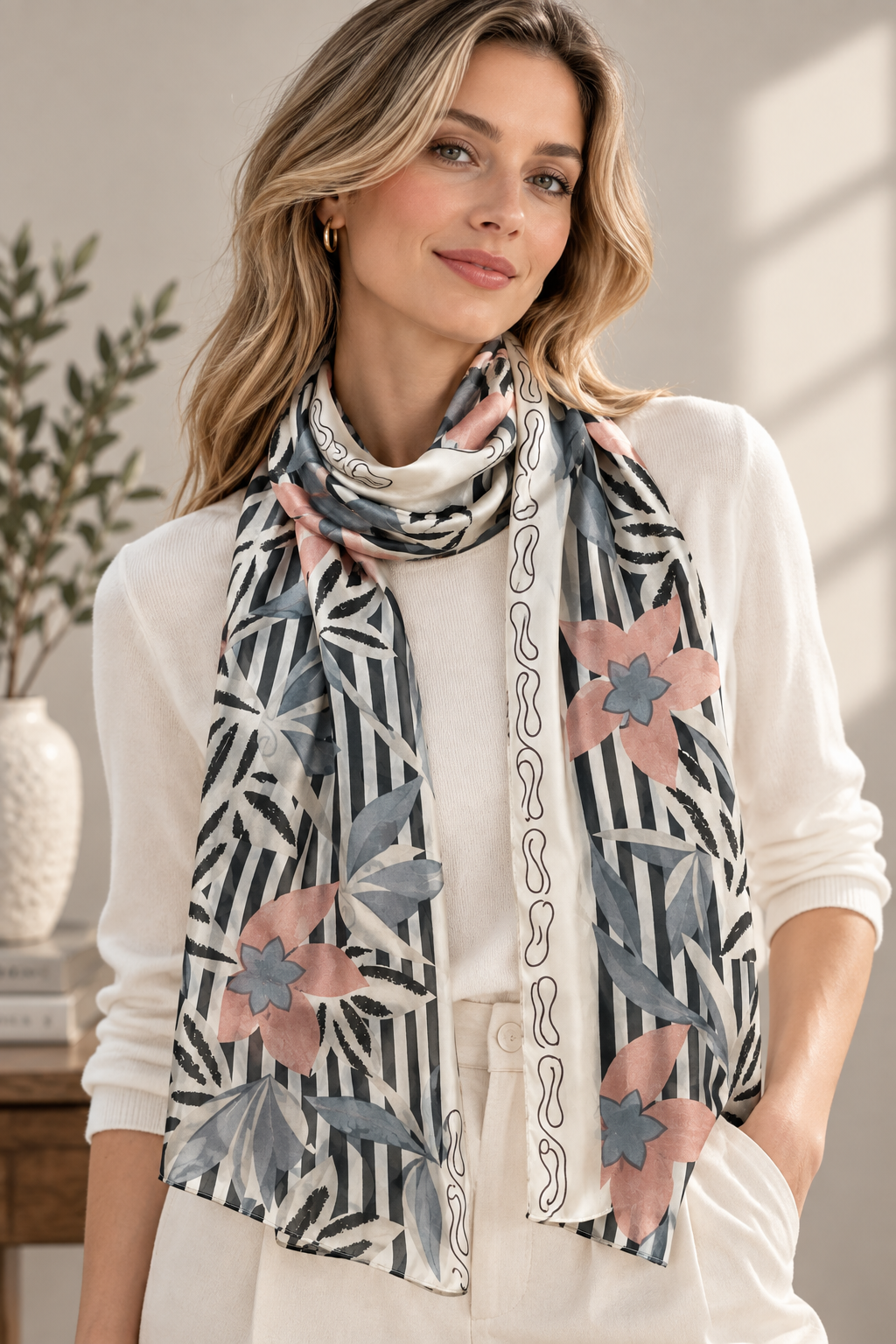 Floral Silk Scarf