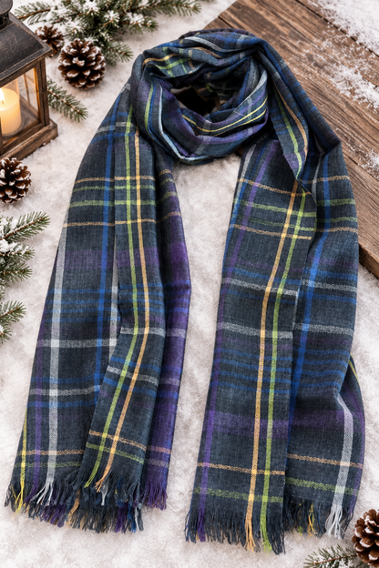 Blue Pure Wool Scarf