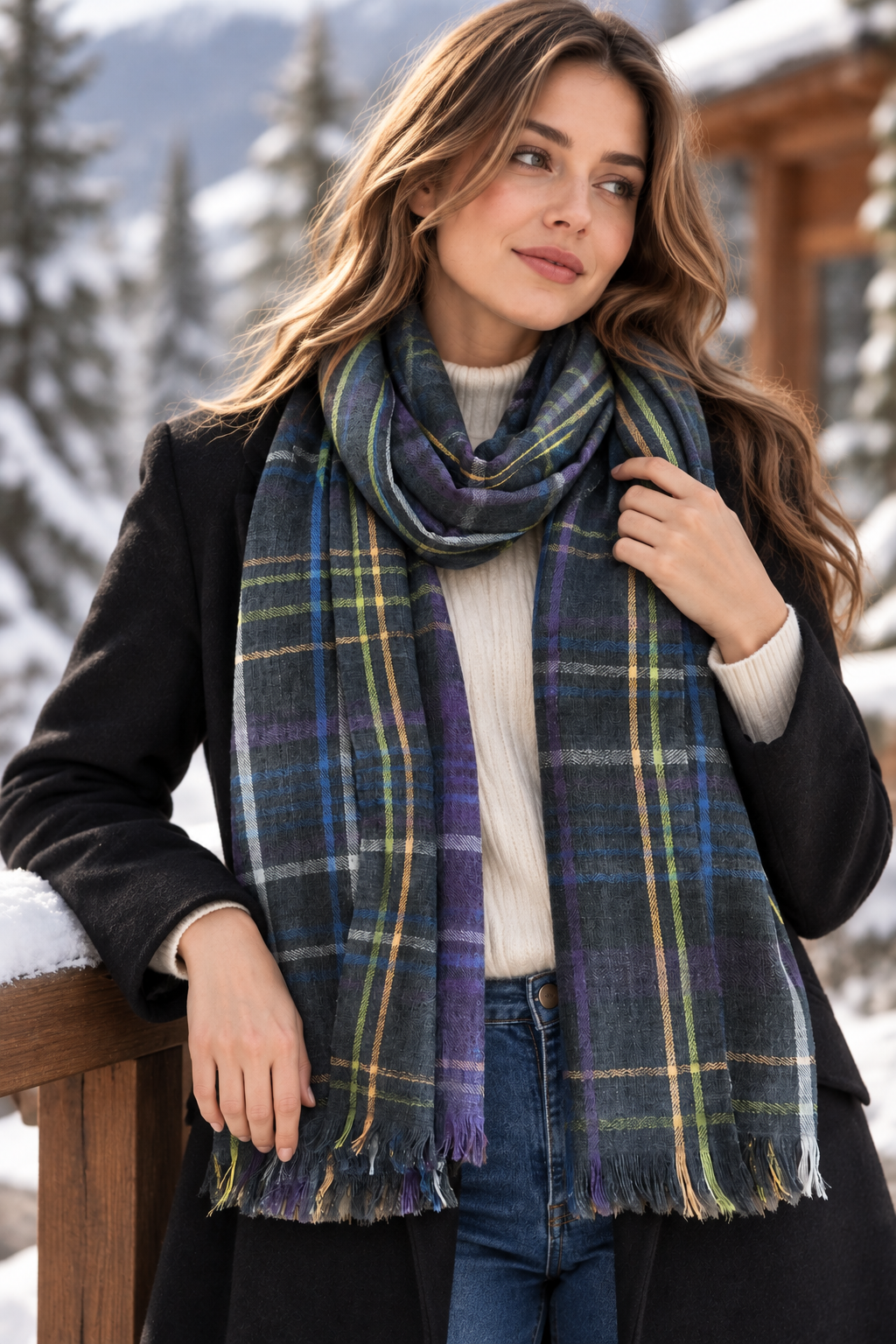 Blue Pure Wool Scarf