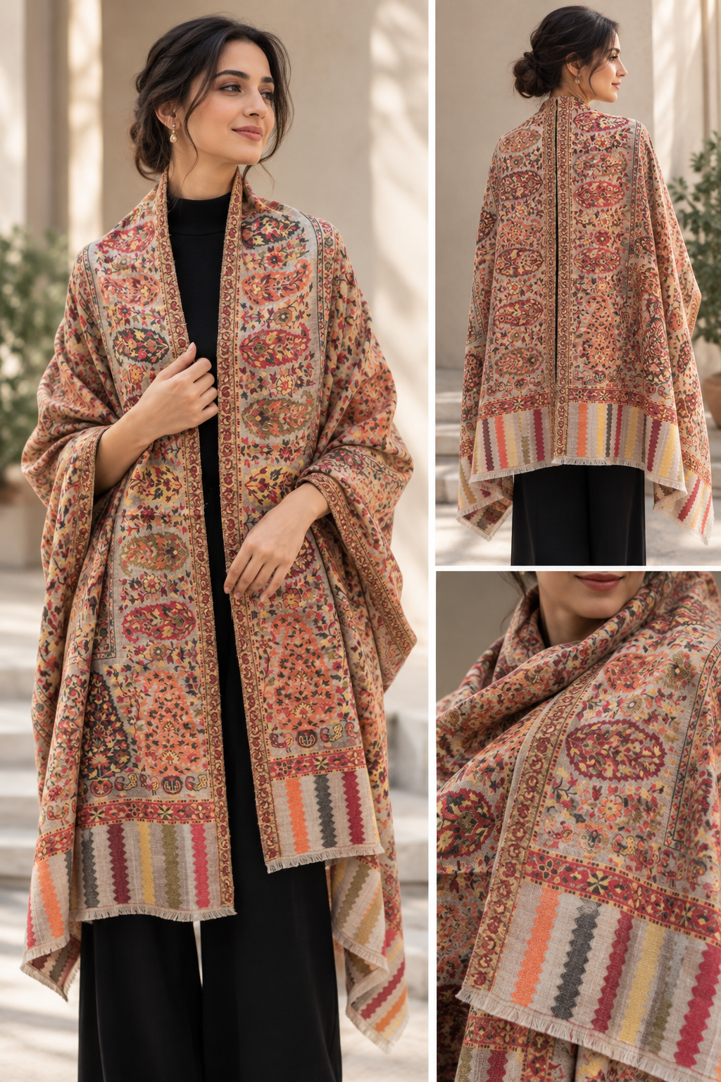 Colorful Paisley Kani Pashmina Shawl