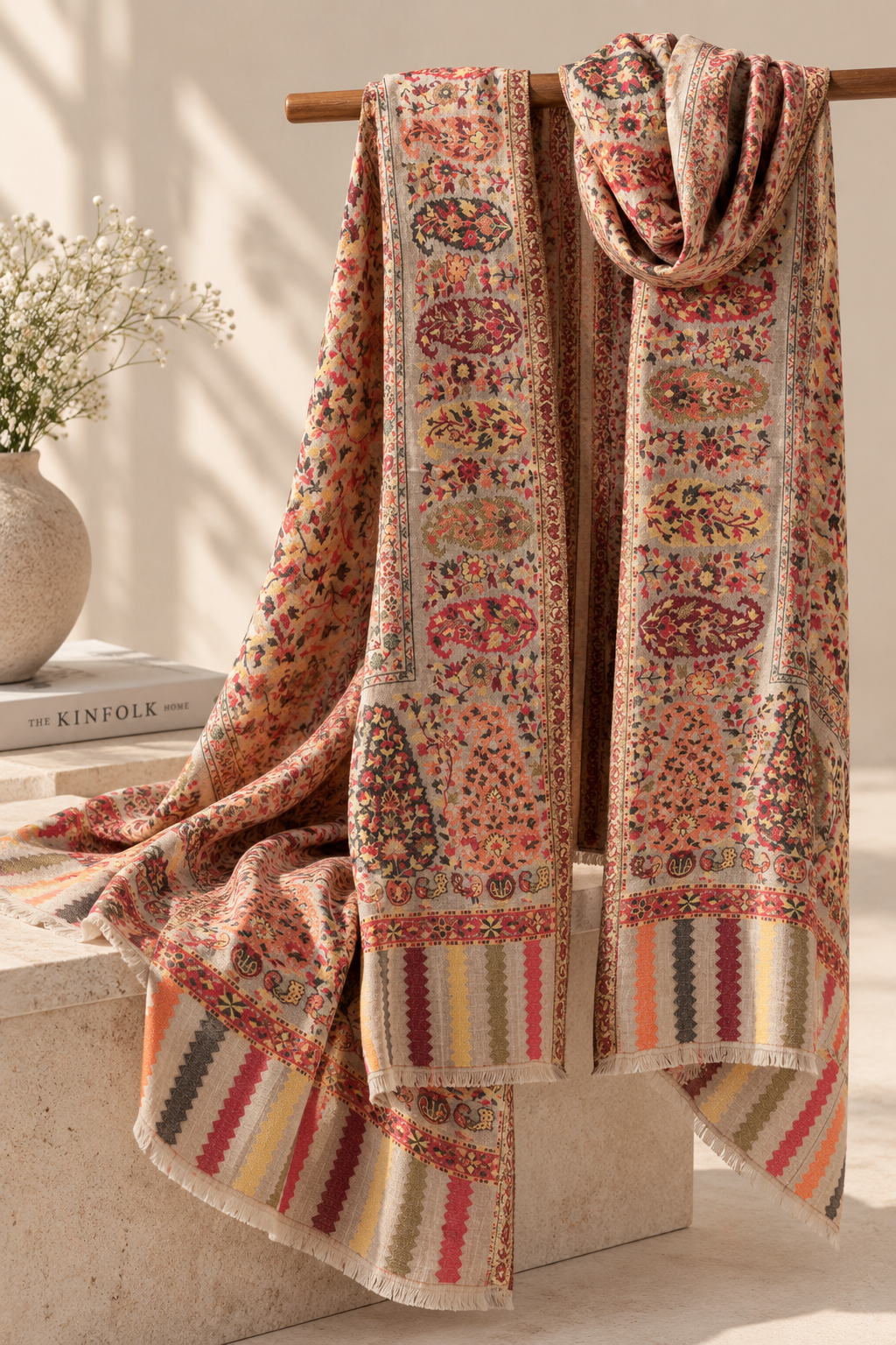 Colorful Paisley Kani Pashmina Shawl