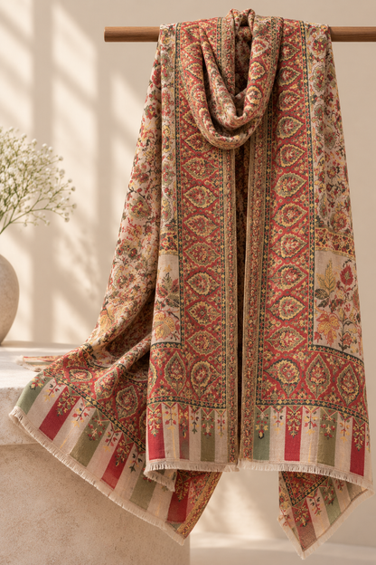 Multicolor Floral Kani Pashmina Shawl