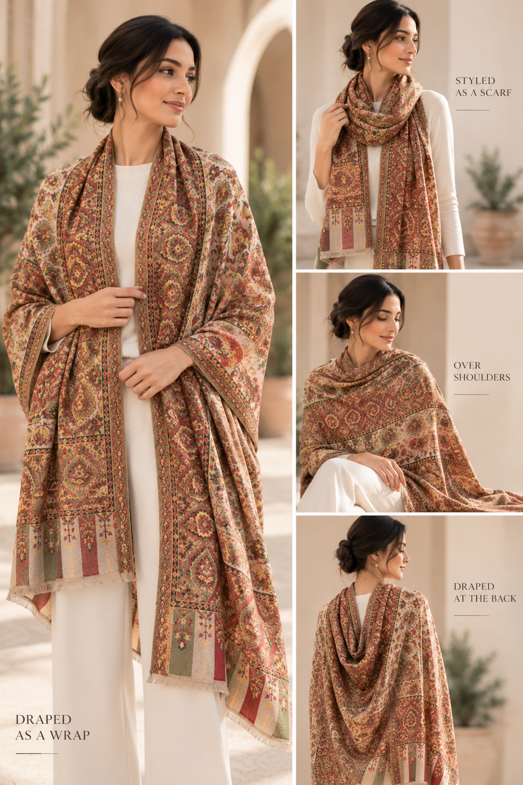 Multicolor Floral Kani Pashmina Shawl