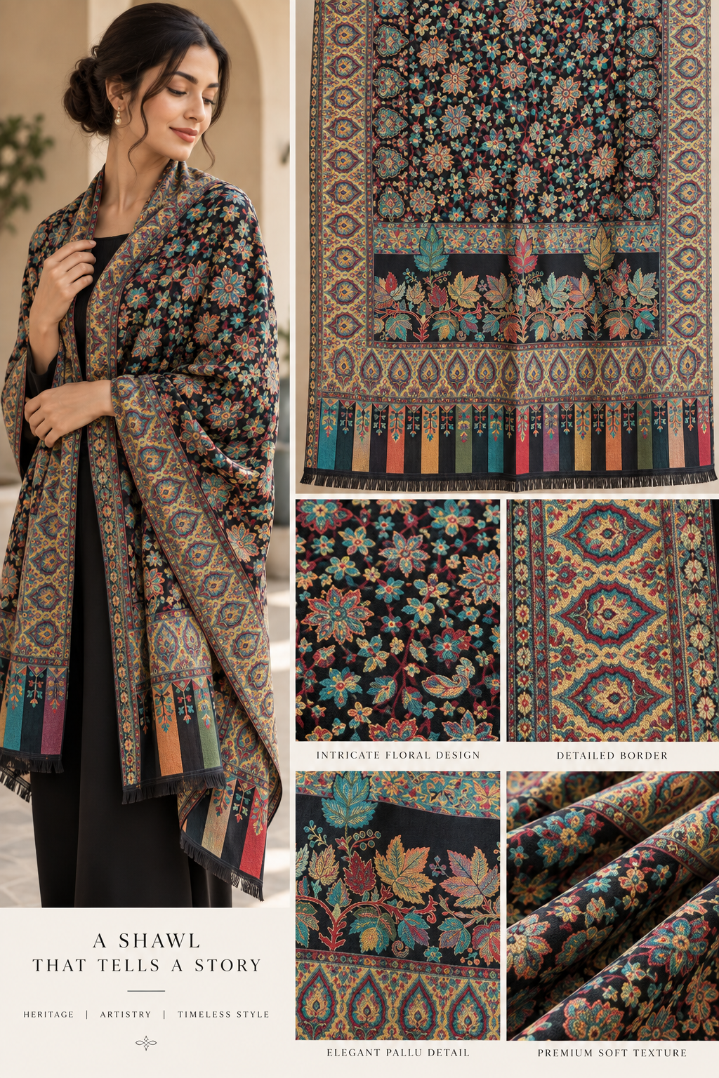 Pure Wool Colorful Kani Shawl
