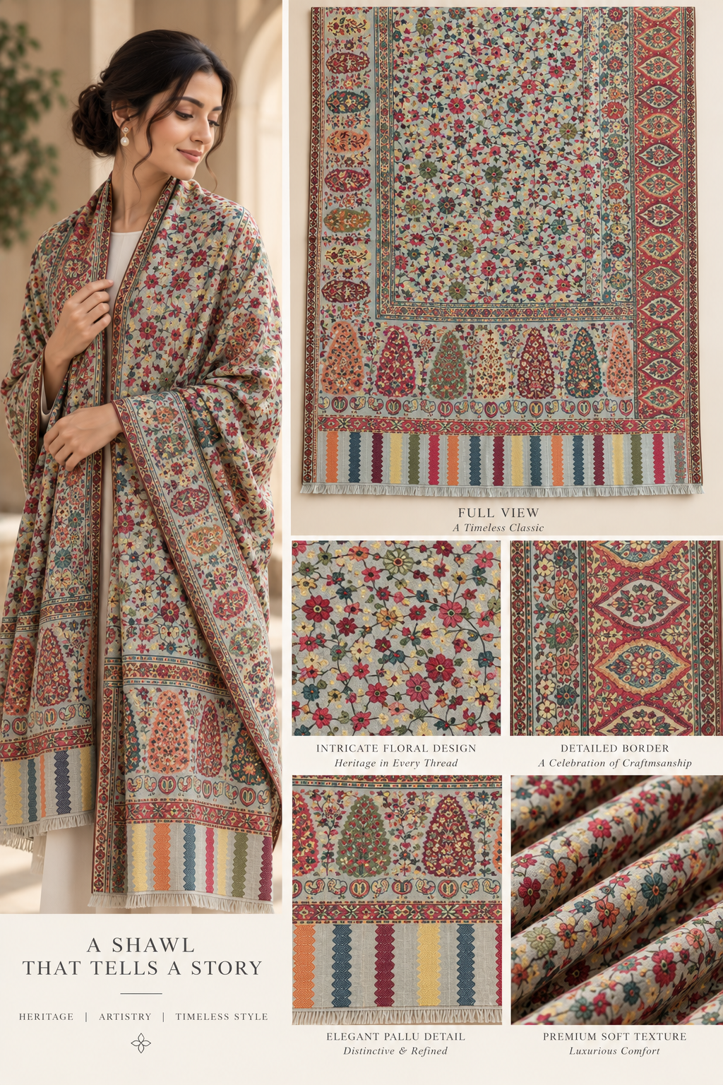 Colorful Paisley Kani Pashmina Shawl