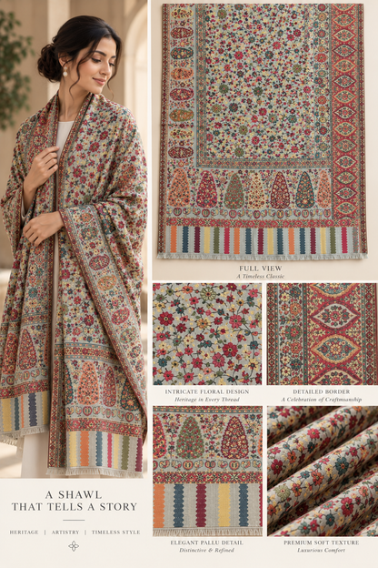 Colorful Paisley Kani Pashmina Shawl