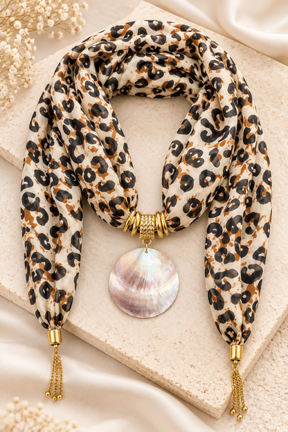 Savannah Pearl: Mother-of-Pearl Pendant Scarf