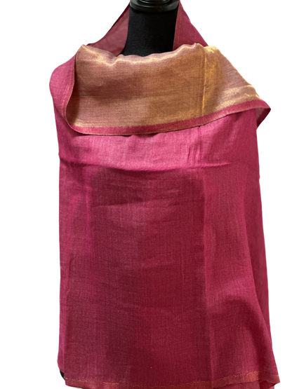 Zari Pashmina Shawl - Dark Pink