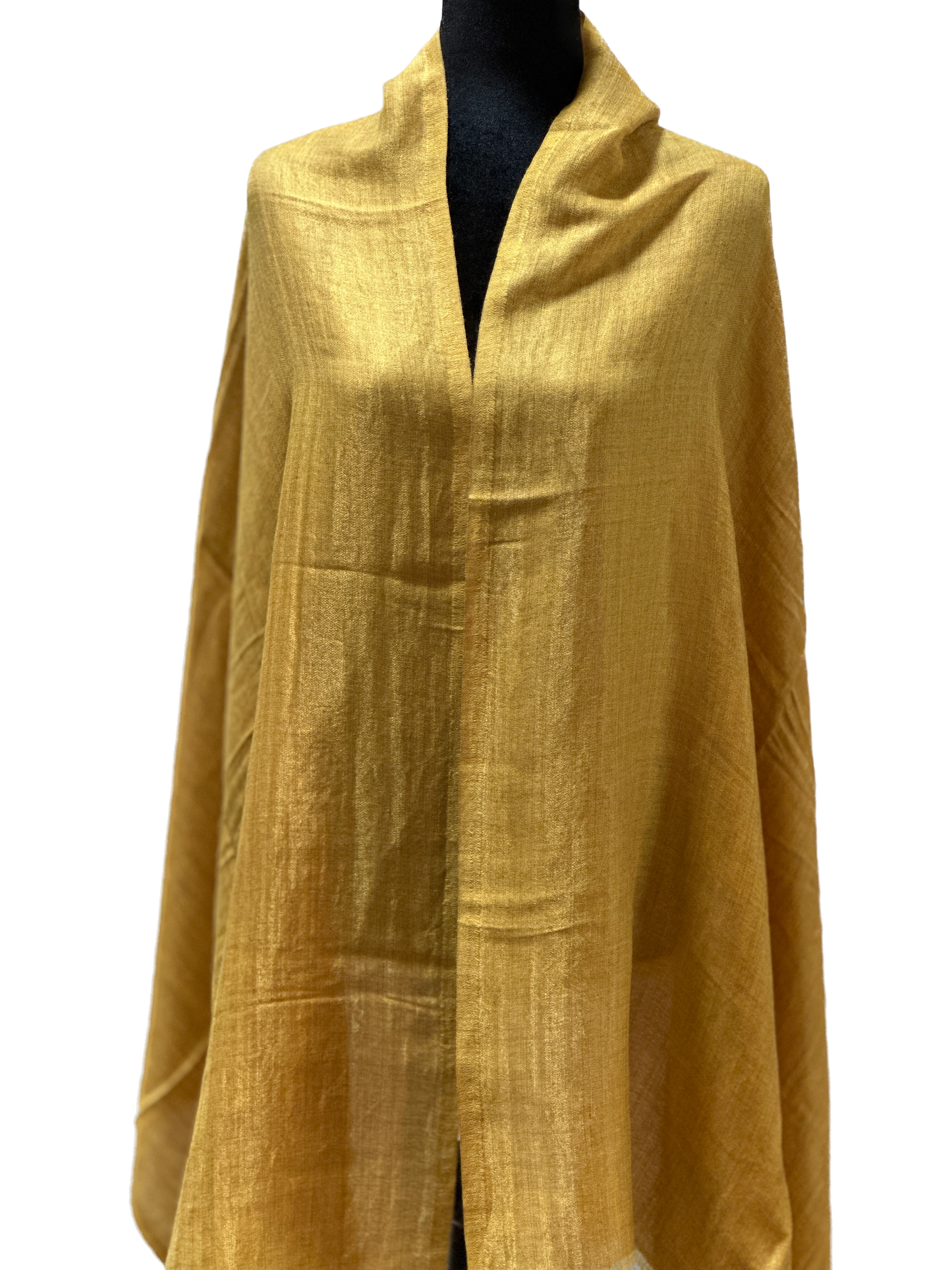 Zari Plain Reversible Shawl - Mustard