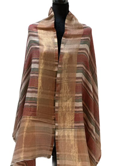 Zari Pashmina Striped Reversible Shawl