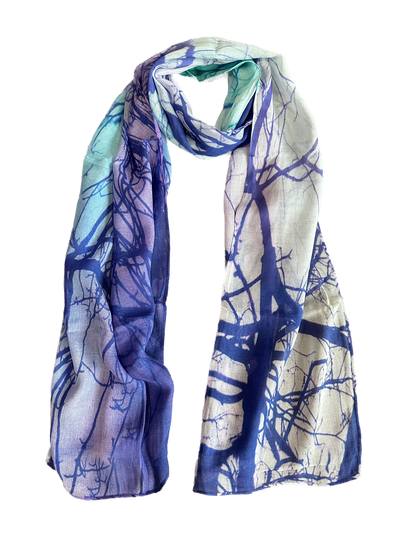 Purple Digital Print Oblong Scarf