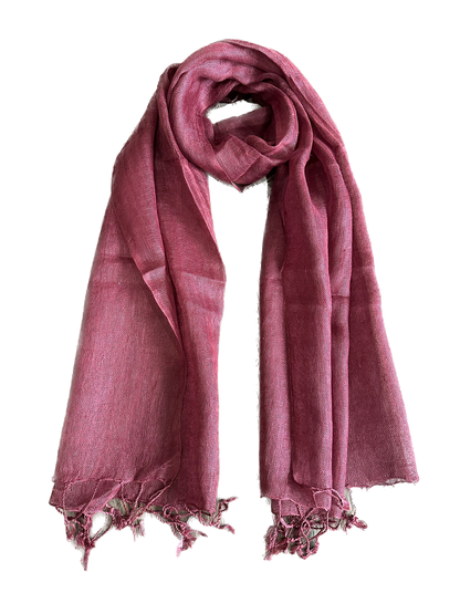 Maroon Cotton Linen Scarf