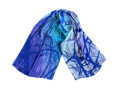 Purple Digital Print Oblong Scarf
