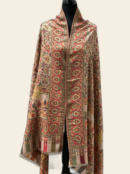 Multicolor Floral Kani Pashmina Shawl