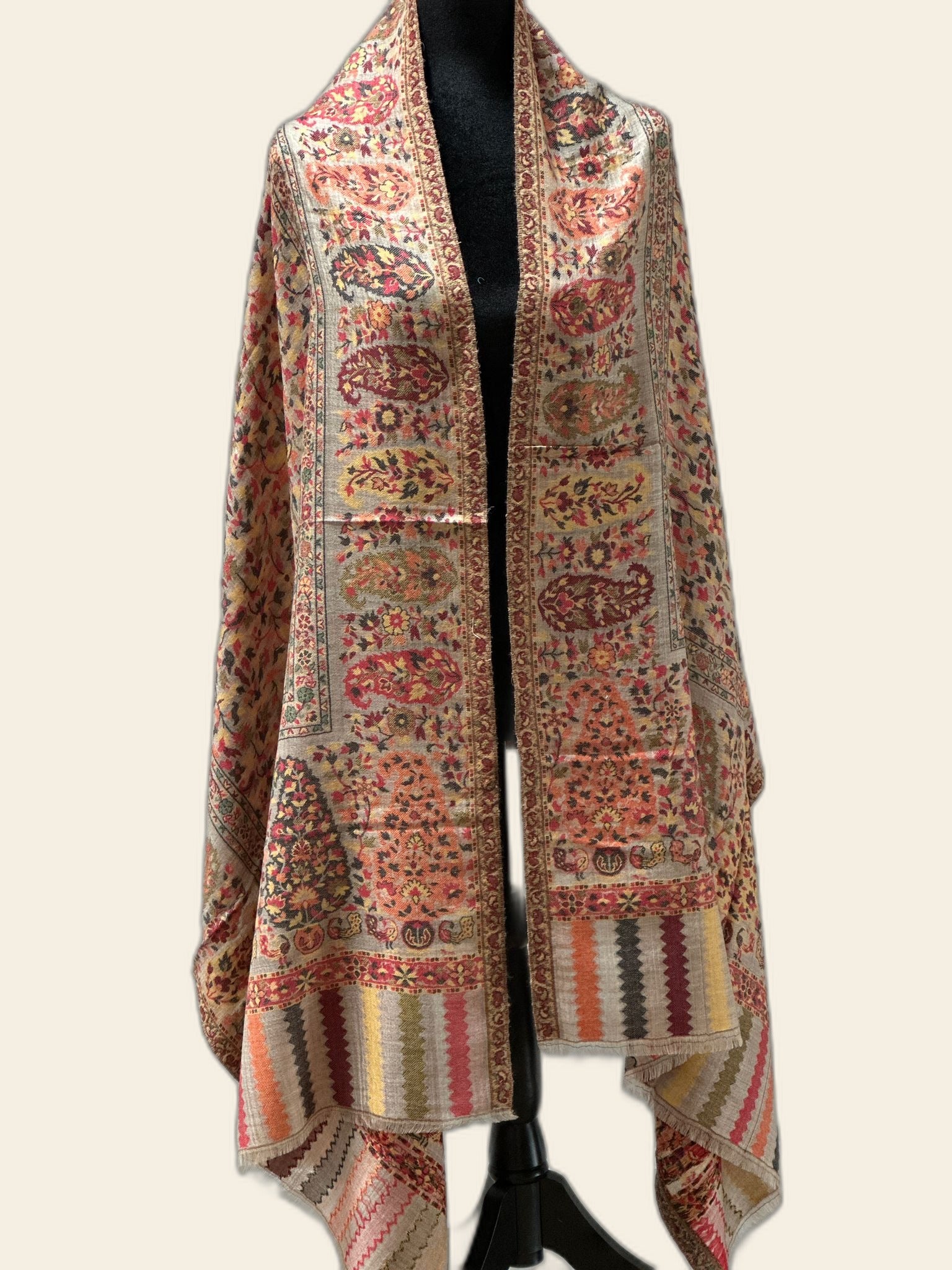 Colorful Paisley Kani Pashmina Shawl