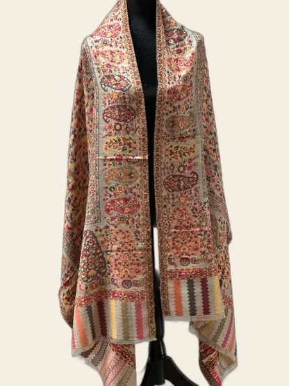 Colorful Paisley Kani Pashmina Shawl