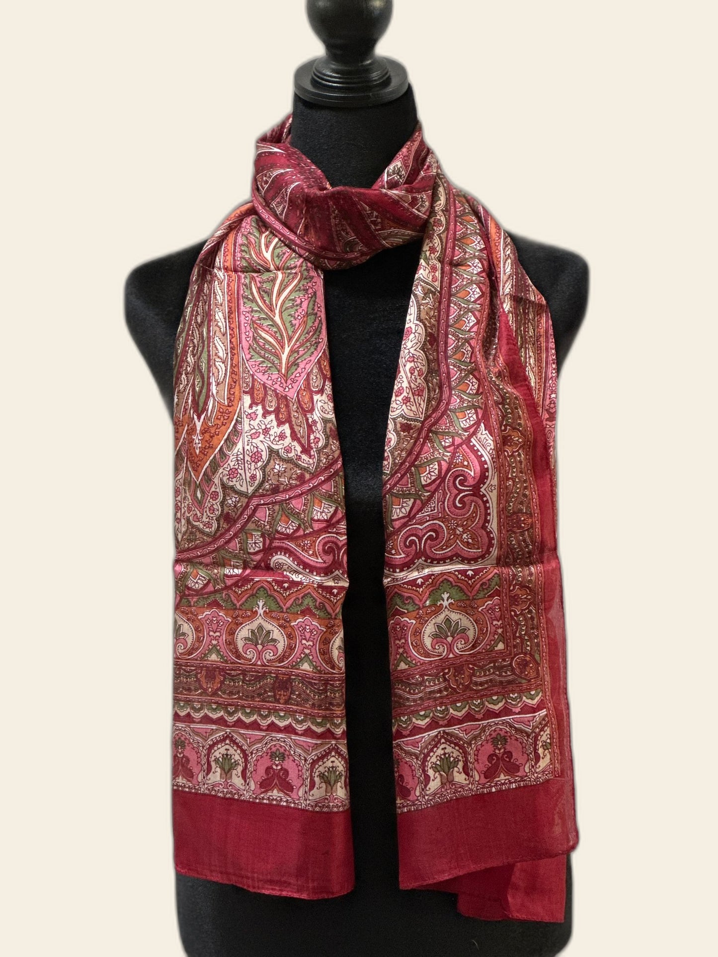 Maroon Silk Scarf