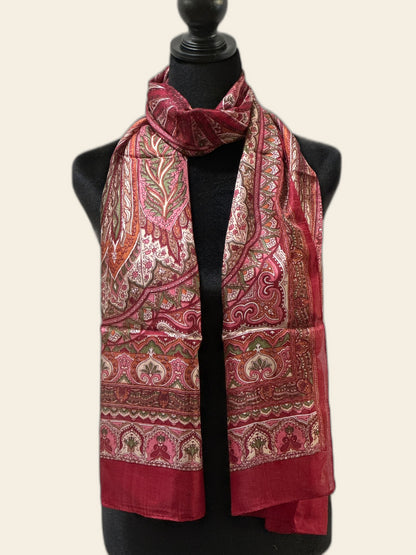 Maroon Silk Scarf