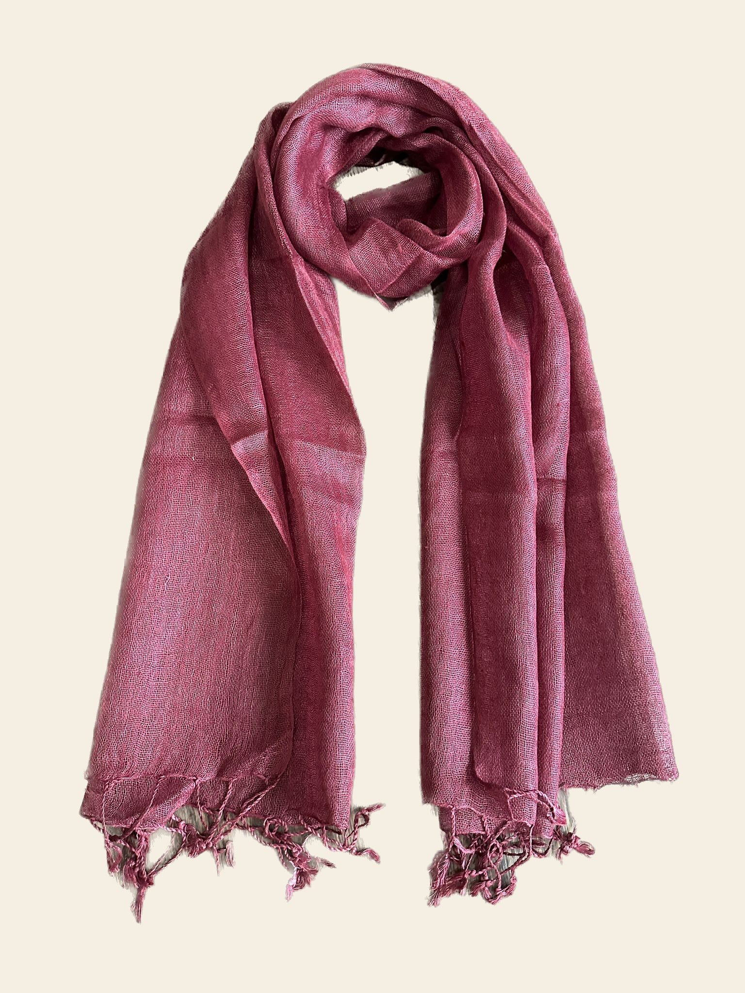 Maroon Cotton Linen Scarf