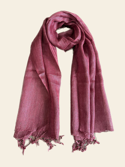 Maroon Cotton Linen Scarf