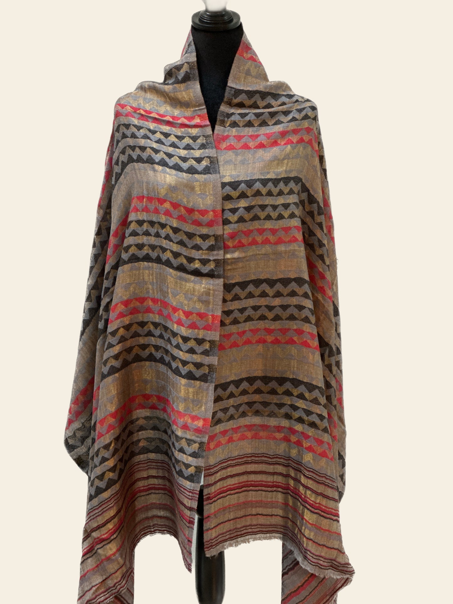 Zari Pashmina Reversible Shawl - Modern
