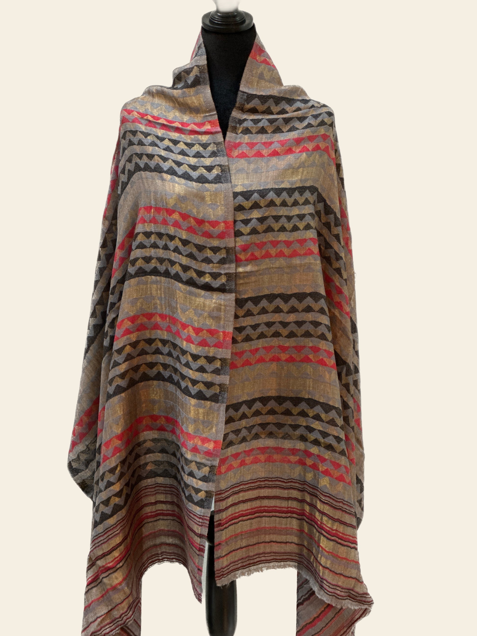Zari Pashmina Reversible Shawl - Modern