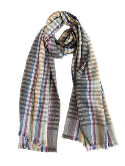 Multicolor Check Design Pure Wool Scarf